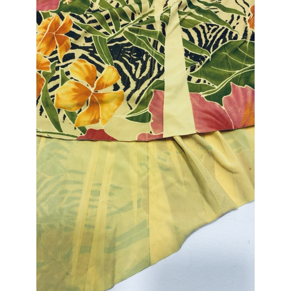 Vintage Y2k 90's Charlotte Russe‎ Women Yellow Halter Top Large Tropical Flowy - Picture 12 of 14